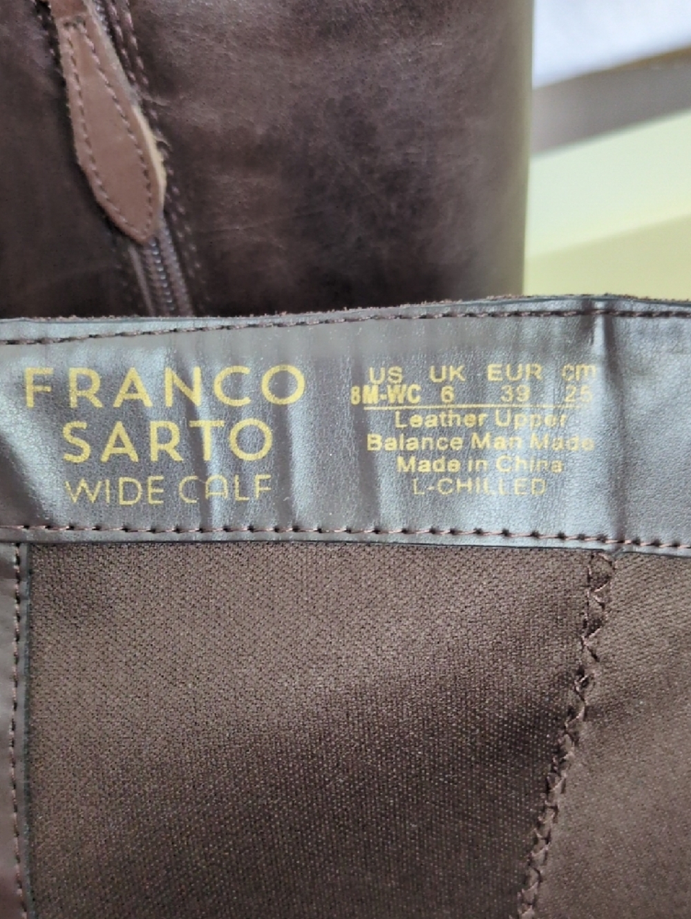 Franco Sarto Brown Leather Knee High Wide Calf Women's Boots - Picture 2 of 11